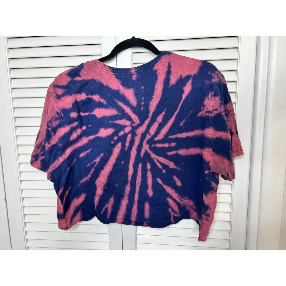 Reworked Upcycled Michigan Football Nike Jordan Crop Top Bleach Tie Dye XL